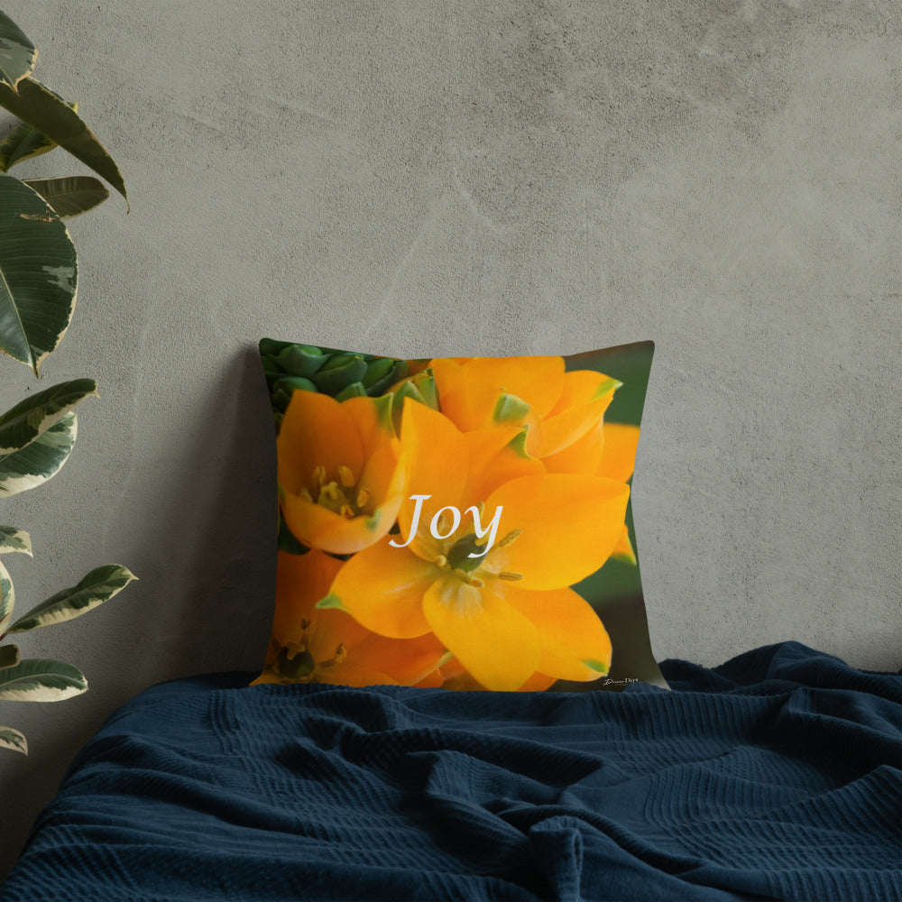 Orange Star with White Back Premium Pillow "Joy"