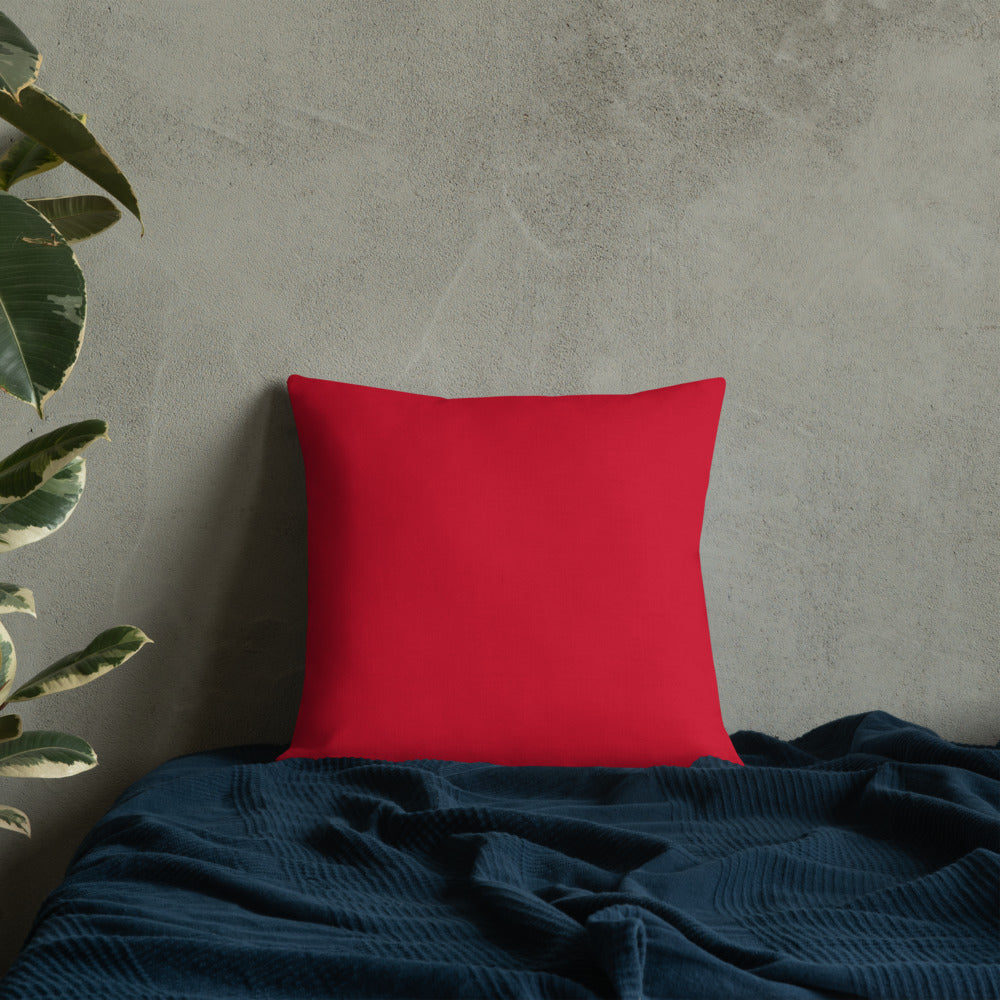 Merry Christmas  Premium Pillow with Red Back