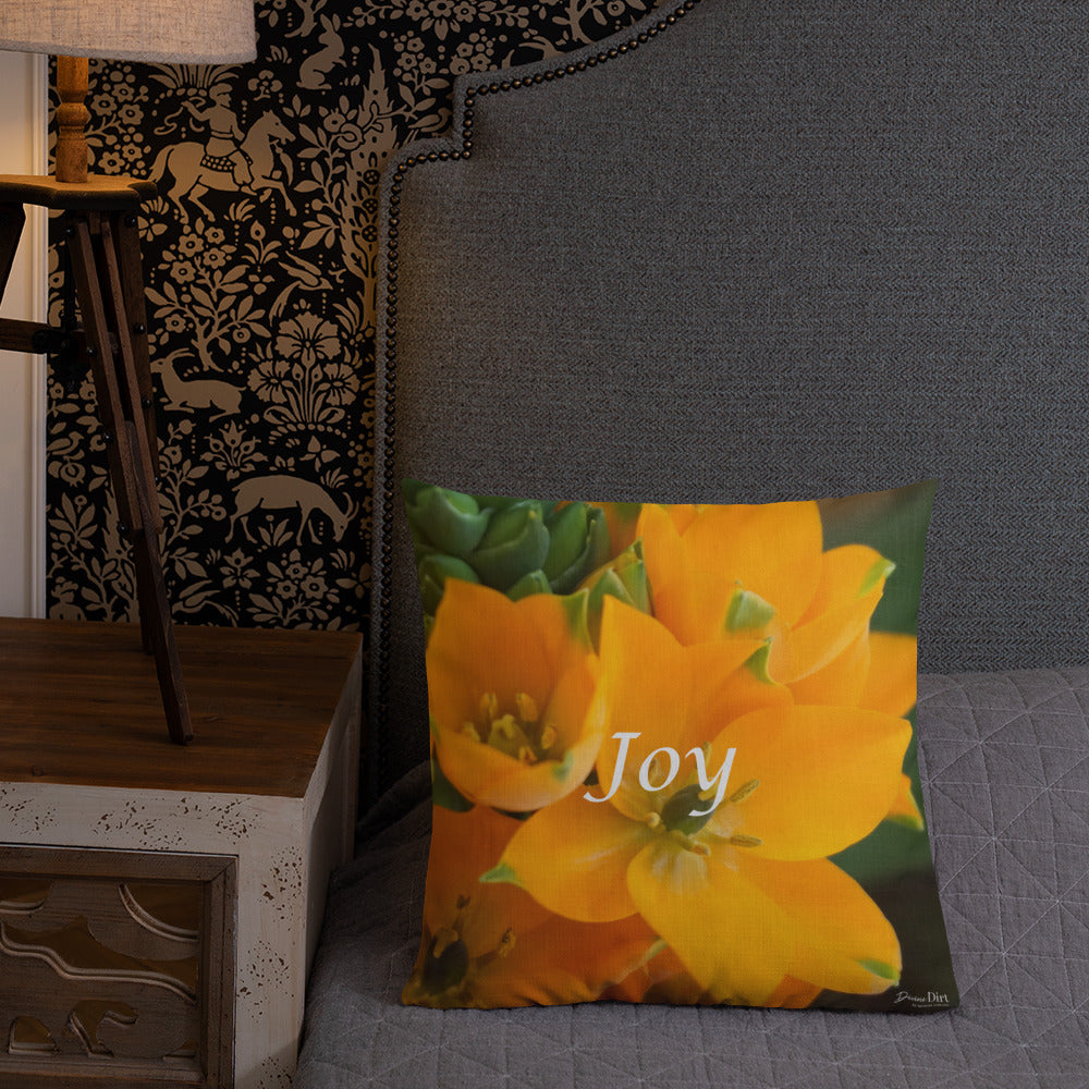 Orange Star with White Back Premium Pillow "Joy"