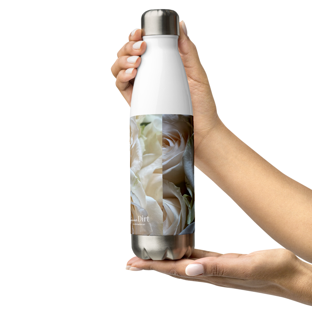 White Roses Stainless Steel Water Bottle