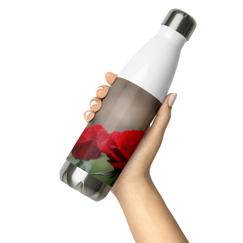Red Roses Stainless Steel Water Bottle