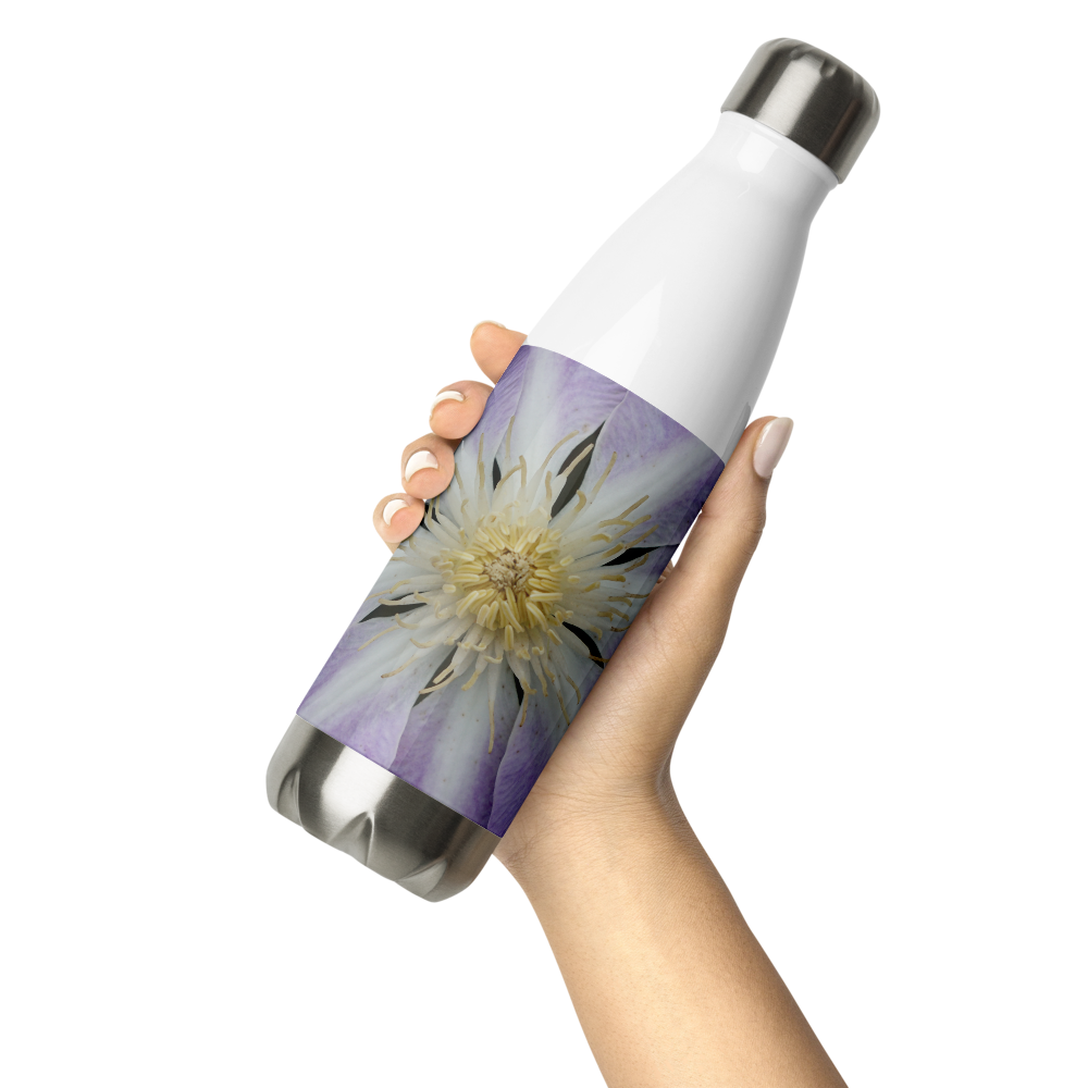 Purple Clematis Stainless Steel Water Bottle