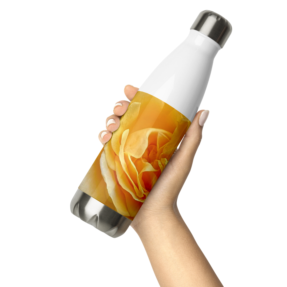 Yellow Rose Stainless Steel Water Bottle