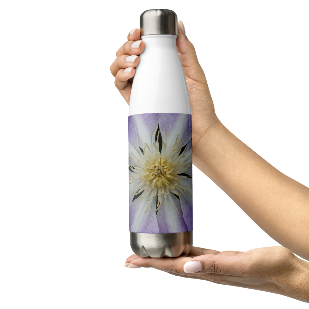 Purple Clematis Stainless Steel Water Bottle