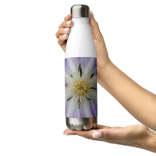 Purple Clematis Stainless Steel Water Bottle