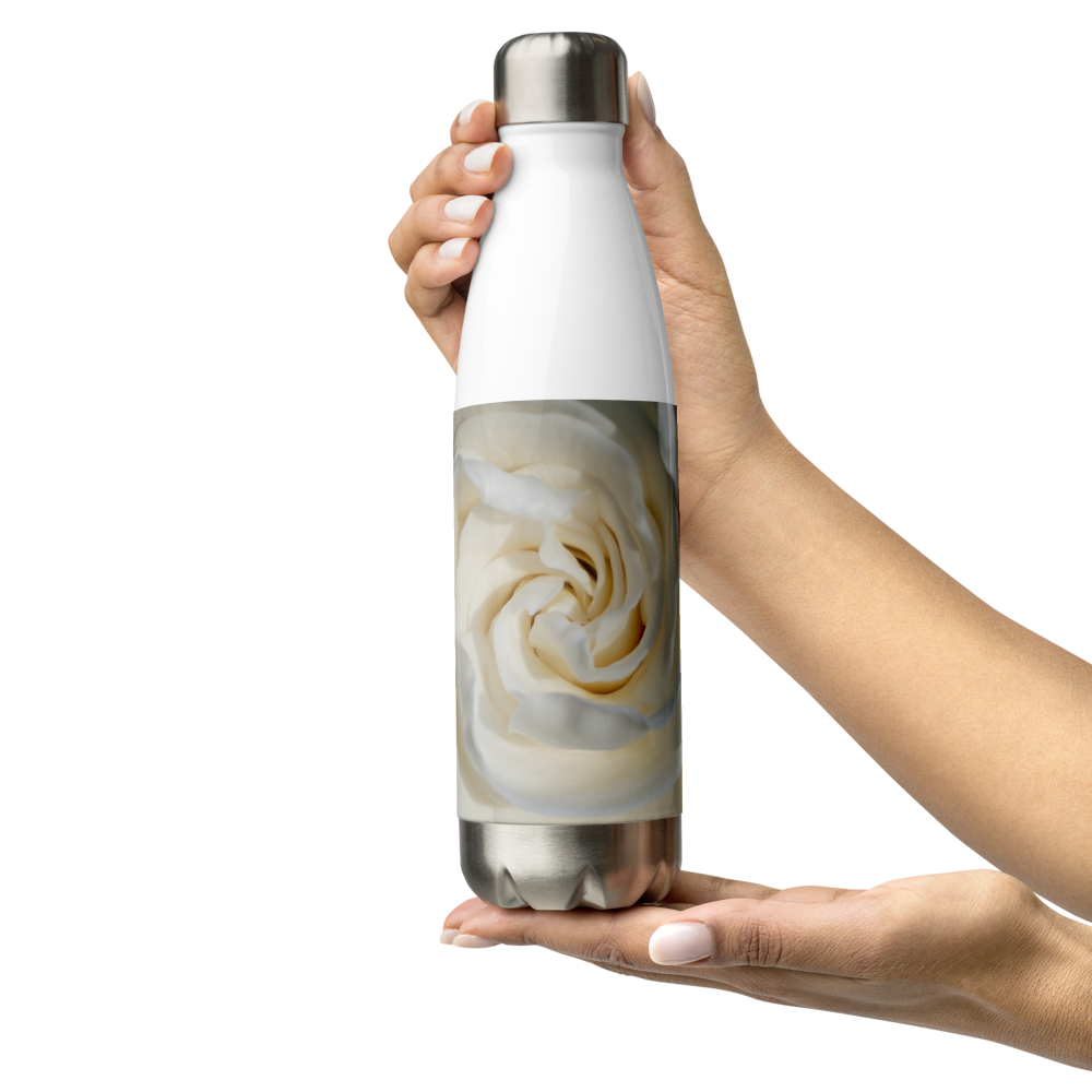 White Gardenia Stainless Steel Water Bottle