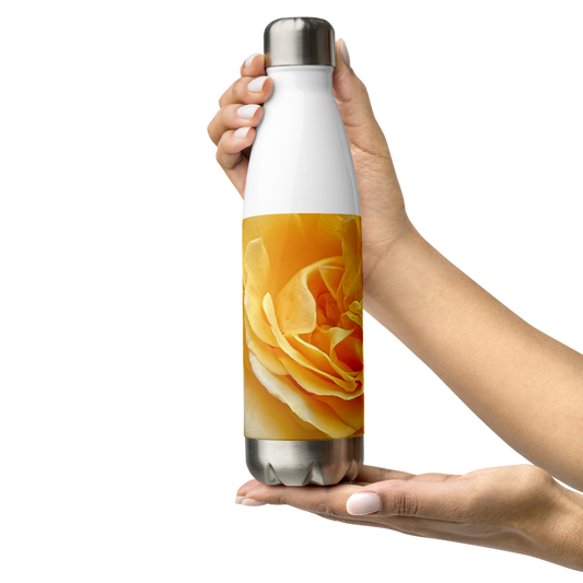 Yellow Rose Stainless Steel Water Bottle
