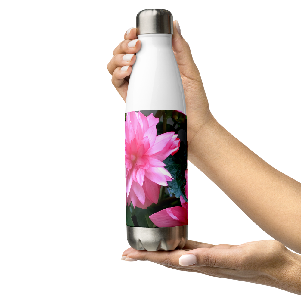 Pink Begonia Stainless Steel Water Bottle