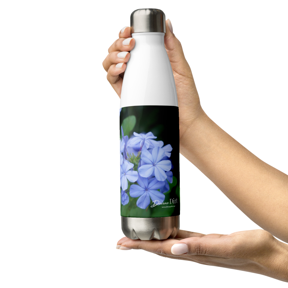 Blue Plumbago 'Grateful' Stainless Steel Water Bottle