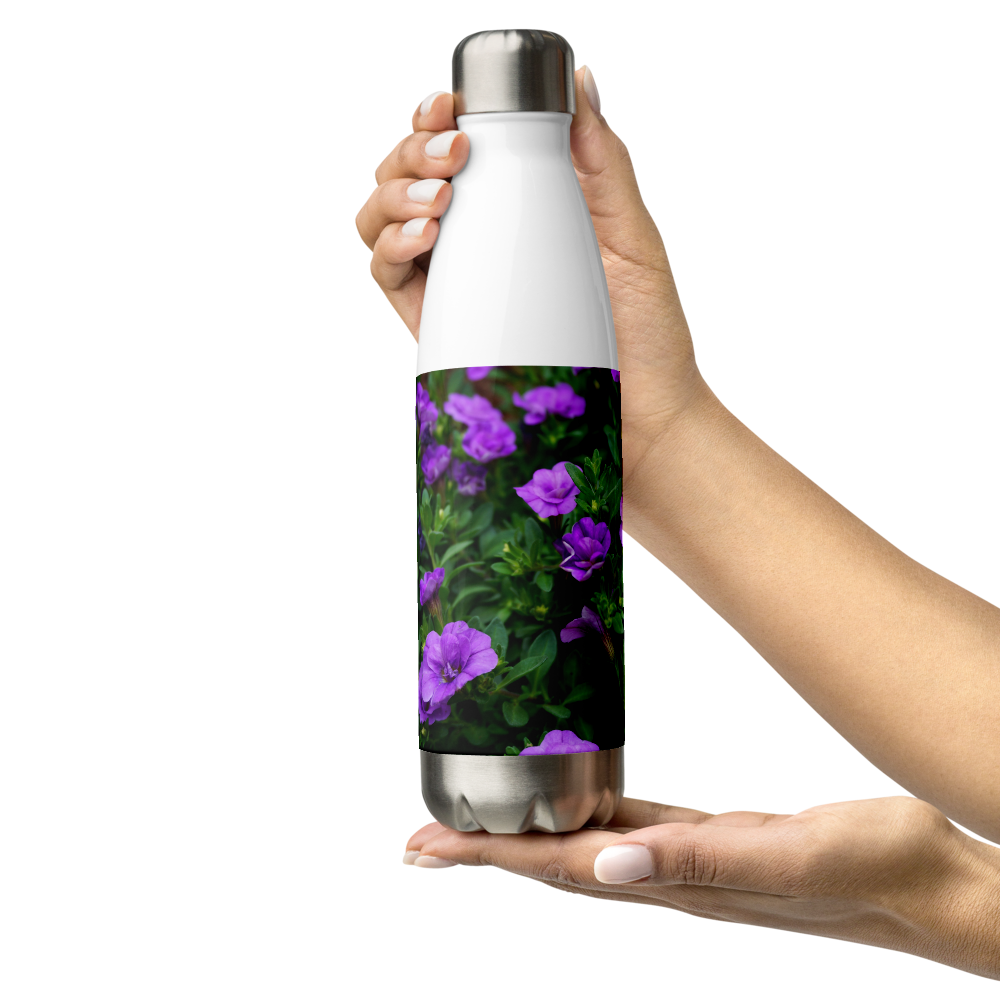 Purple Petunias Stainless Steel Water Bottle