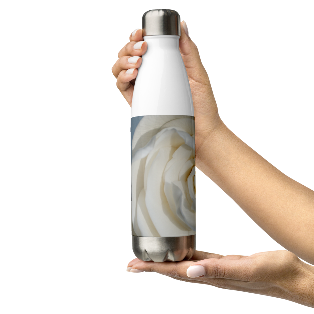 White Gardenia Stainless Steel Water Bottle