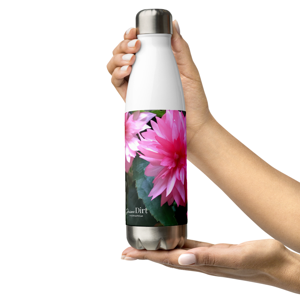 Pink Begonia Stainless Steel Water Bottle