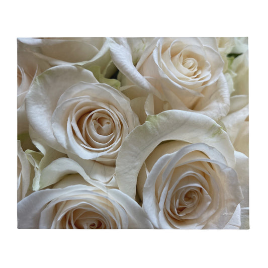 White Roses Throw Blanket