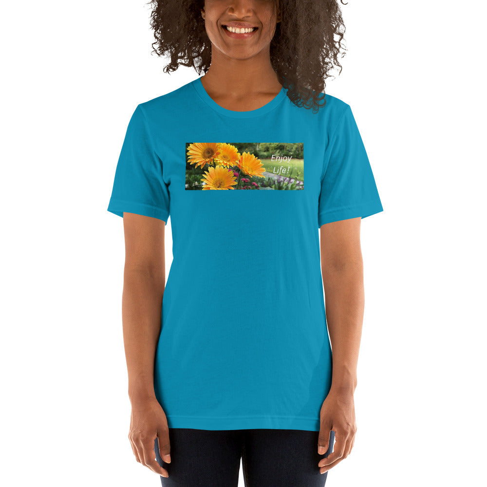Enjoy LIfe-Gerbera Daisies-Short-Sleeve T-Shirt