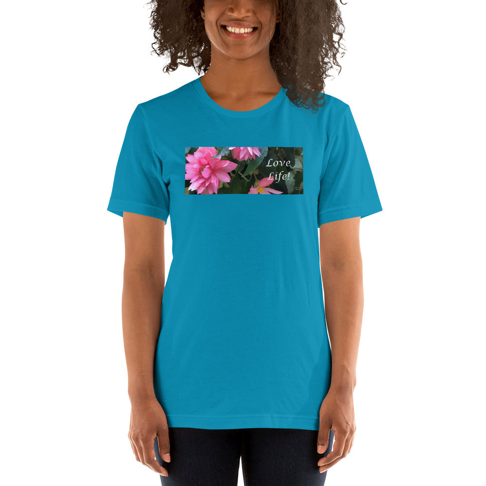 Love Life!  Funky Pink Begonia Short-Sleeve T-Shirt