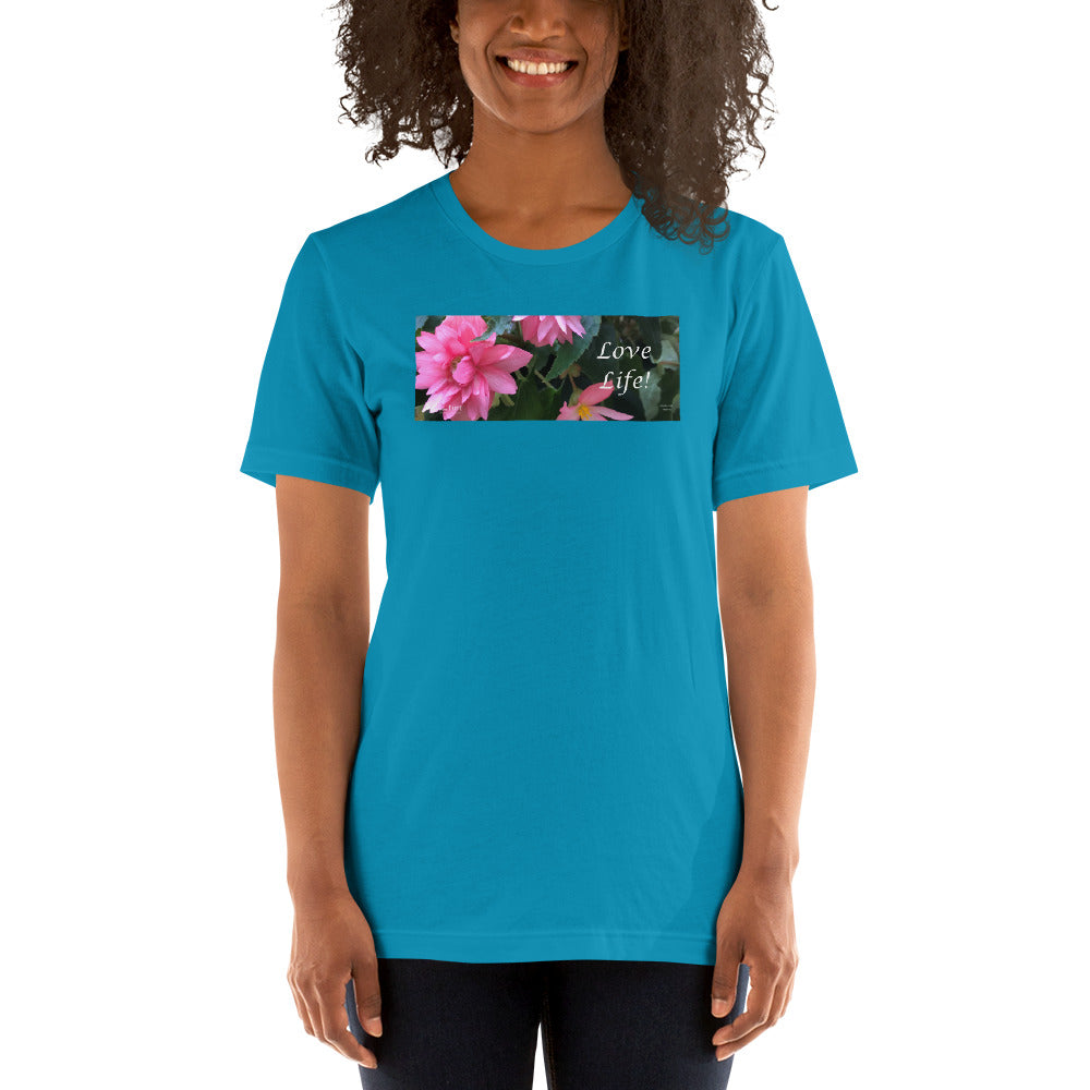 Love Life!  Funky Pink Begonia Short-Sleeve T-Shirt