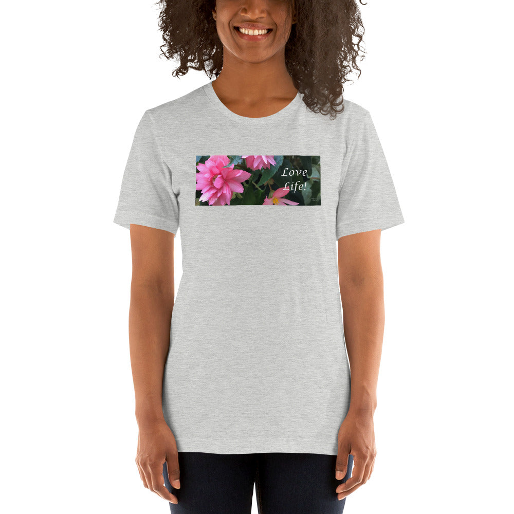 Love Life!  Funky Pink Begonia Short-Sleeve T-Shirt