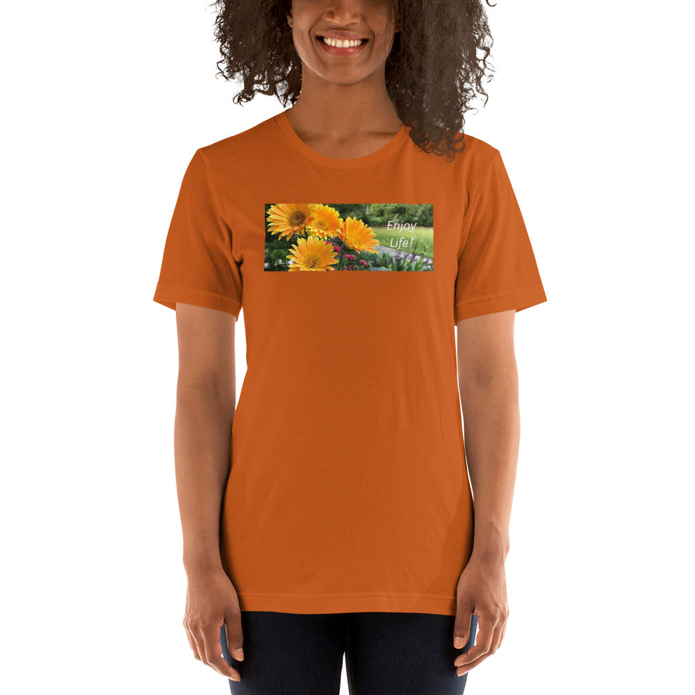 Enjoy LIfe-Gerbera Daisies-Short-Sleeve T-Shirt