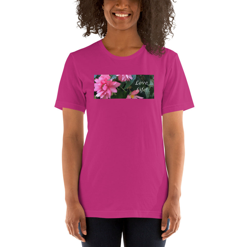 Love Life!  Funky Pink Begonia Short-Sleeve T-Shirt
