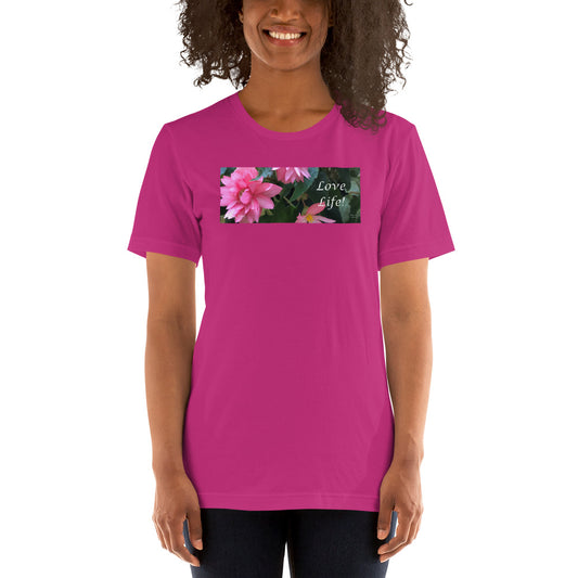 Love Life!  Funky Pink Begonia Short-Sleeve T-Shirt