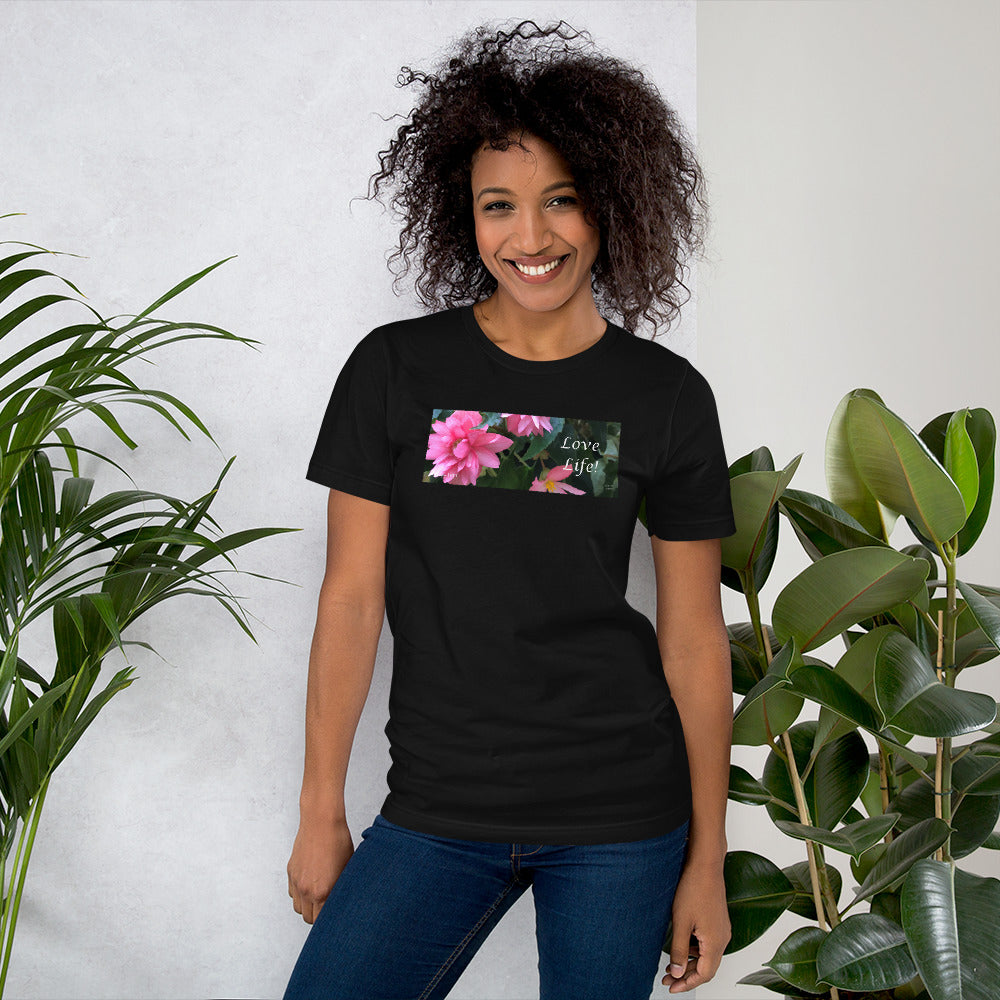 Love Life!  Funky Pink Begonia Short-Sleeve T-Shirt