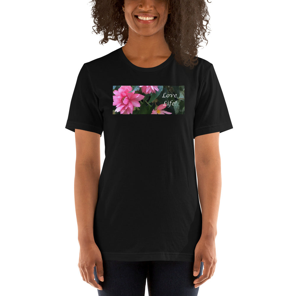 Love Life!  Funky Pink Begonia Short-Sleeve T-Shirt
