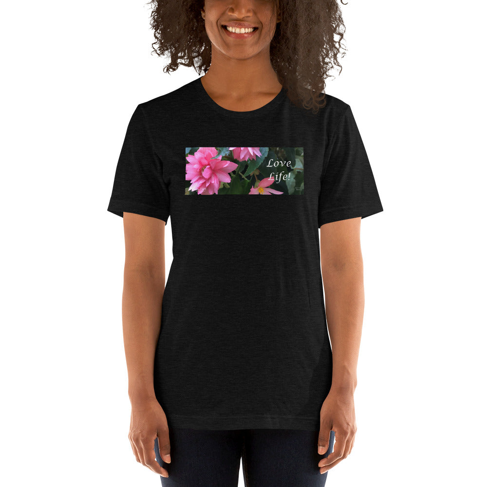 Love Life!  Funky Pink Begonia Short-Sleeve T-Shirt