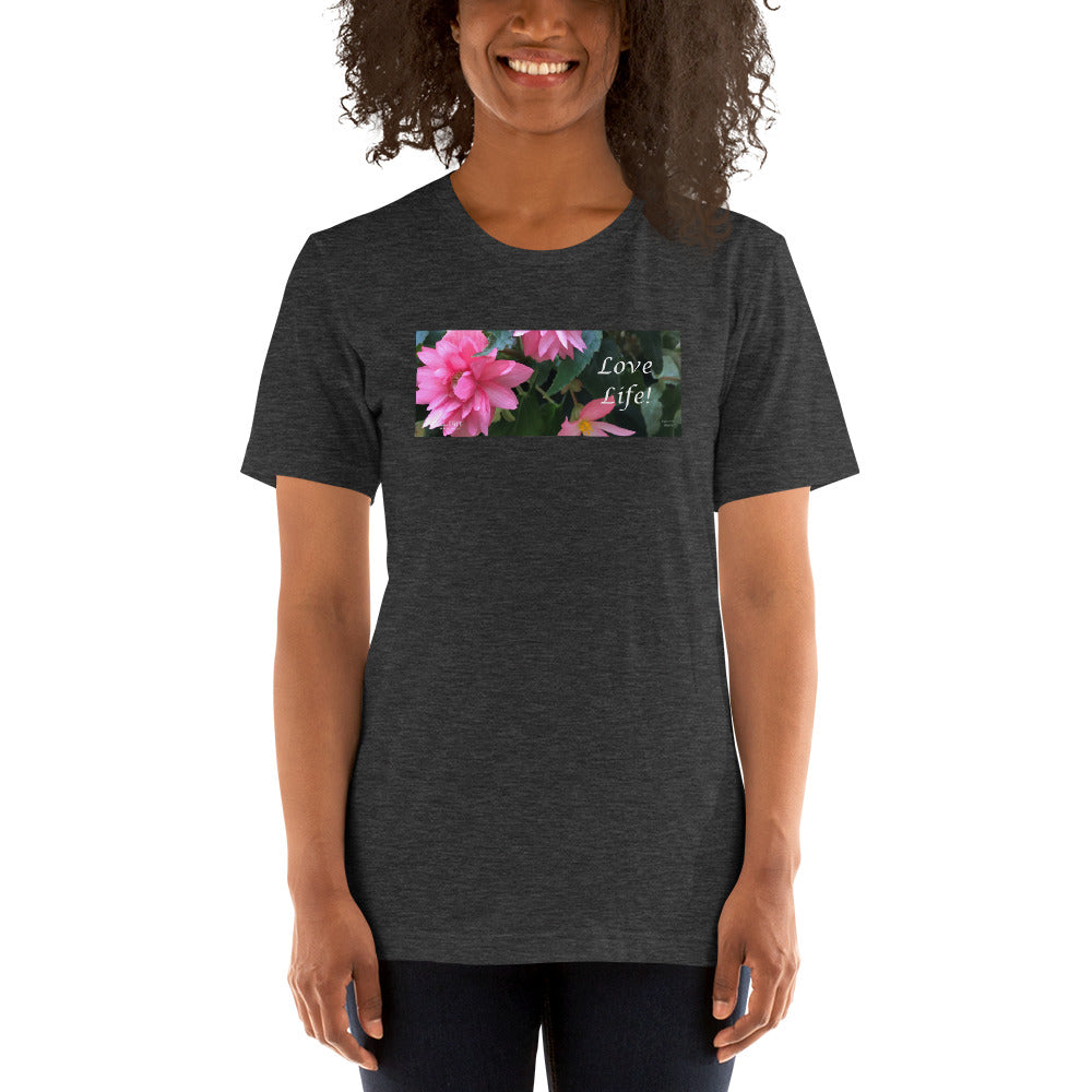 Love Life!  Funky Pink Begonia Short-Sleeve T-Shirt