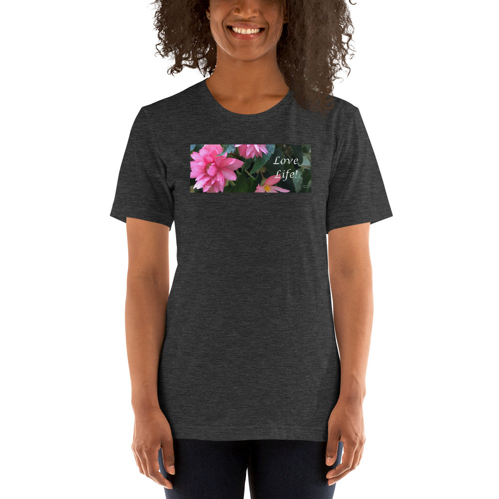 Love Life!  Funky Pink Begonia Short-Sleeve T-Shirt
