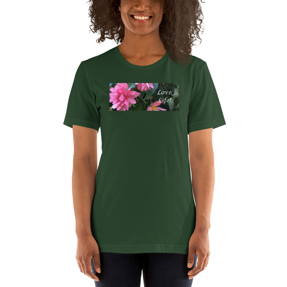 Love Life!  Funky Pink Begonia Short-Sleeve T-Shirt