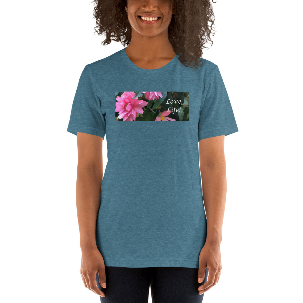 Love Life!  Funky Pink Begonia Short-Sleeve T-Shirt