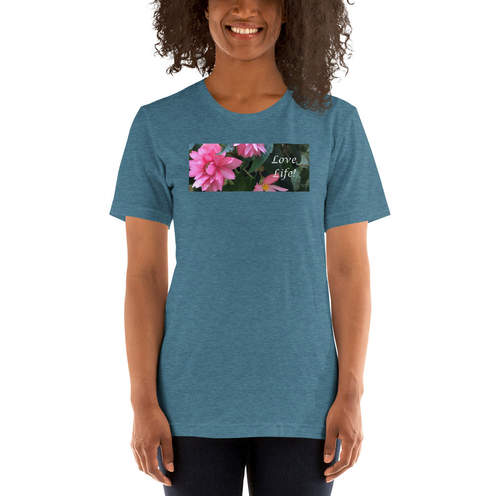 Love Life!  Funky Pink Begonia Short-Sleeve T-Shirt
