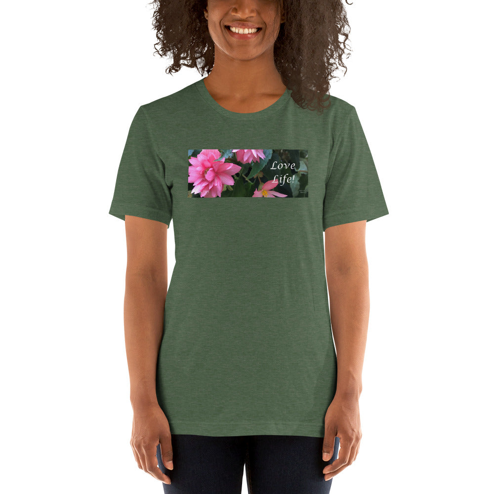 Love Life!  Funky Pink Begonia Short-Sleeve T-Shirt