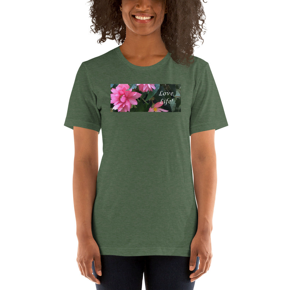 Love Life!  Funky Pink Begonia Short-Sleeve T-Shirt