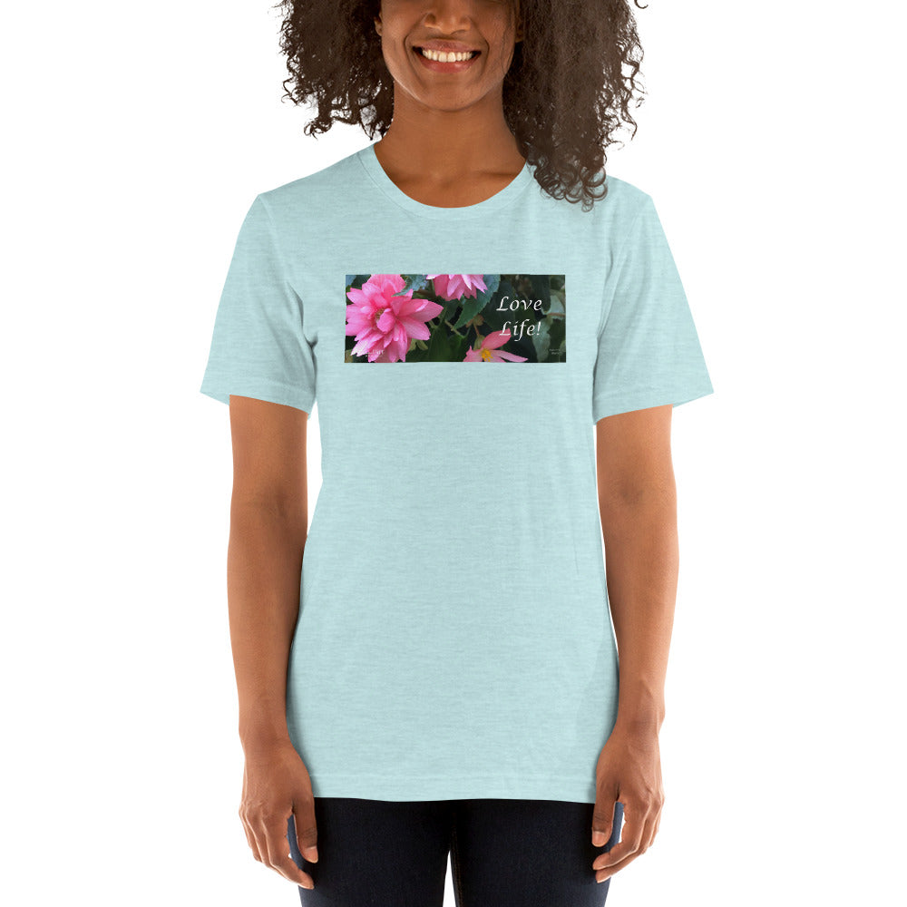 Love Life!  Funky Pink Begonia Short-Sleeve T-Shirt
