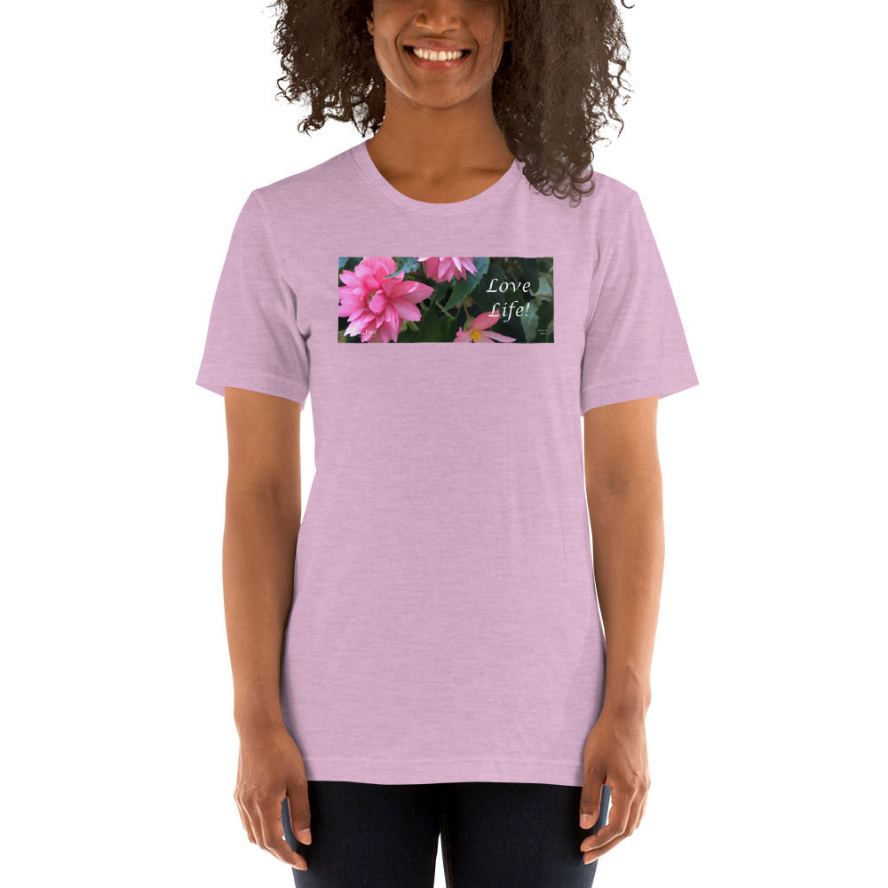 Love Life!  Funky Pink Begonia Short-Sleeve T-Shirt