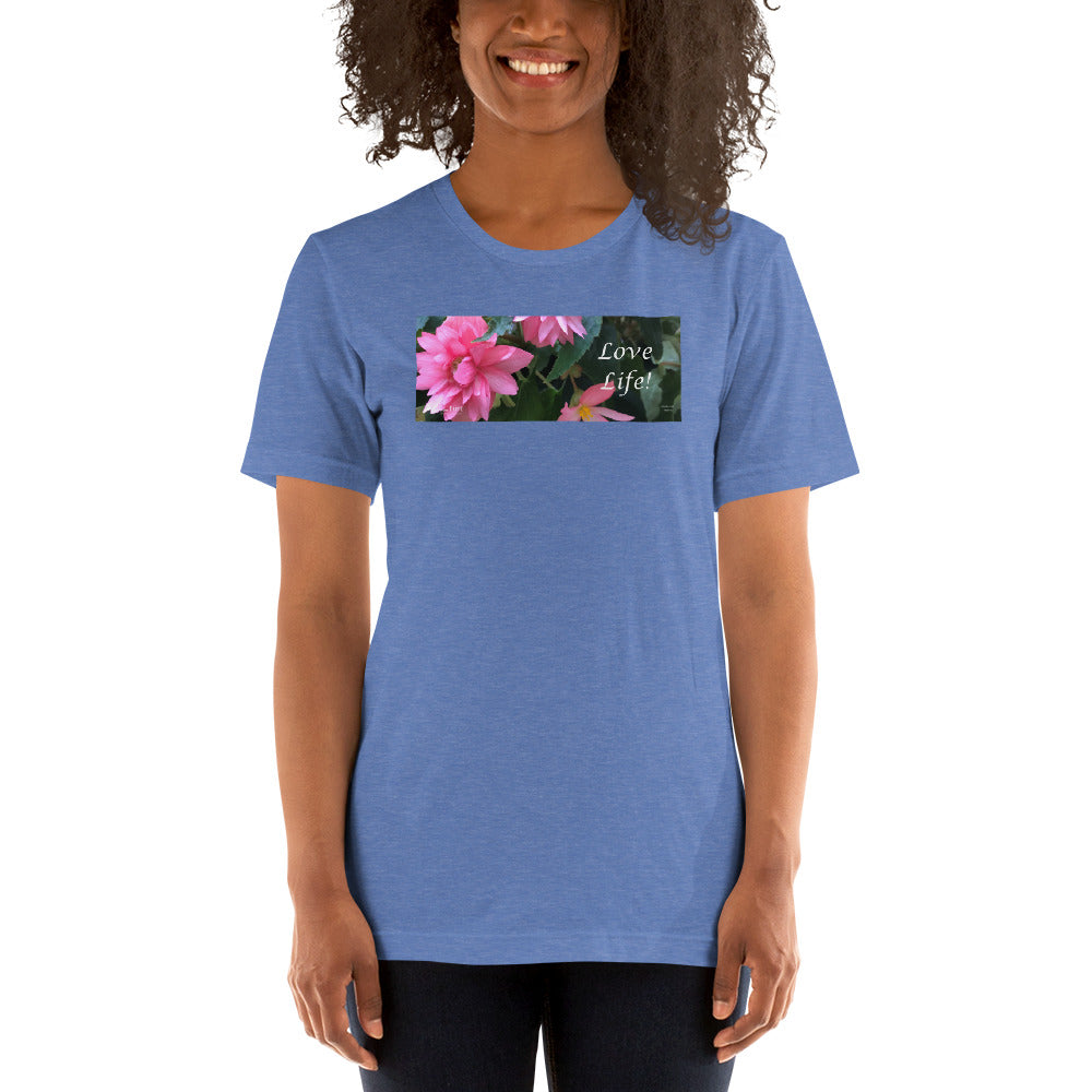 Love Life!  Funky Pink Begonia Short-Sleeve T-Shirt