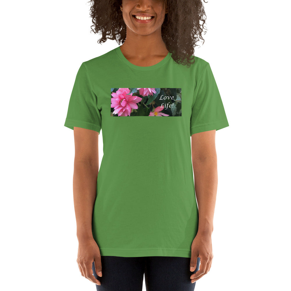 Love Life!  Funky Pink Begonia Short-Sleeve T-Shirt