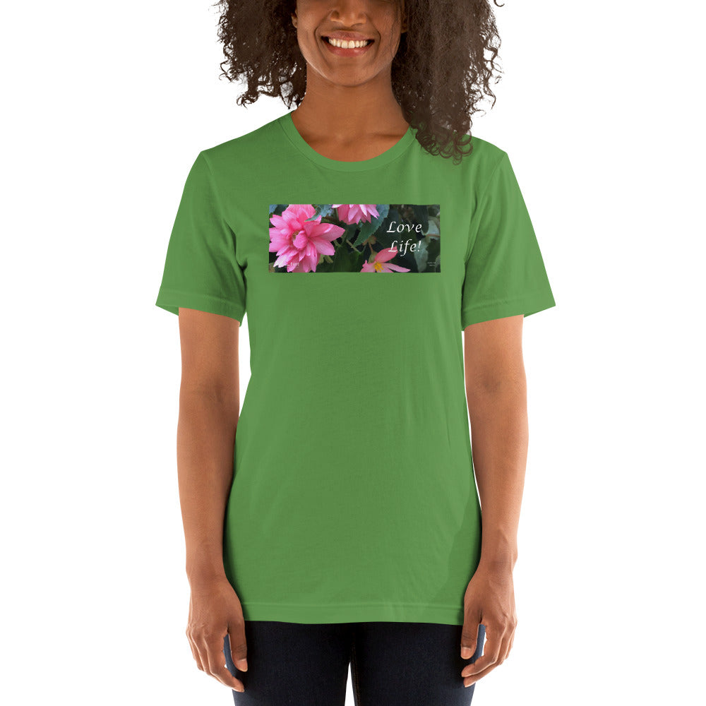 Love Life!  Funky Pink Begonia Short-Sleeve T-Shirt