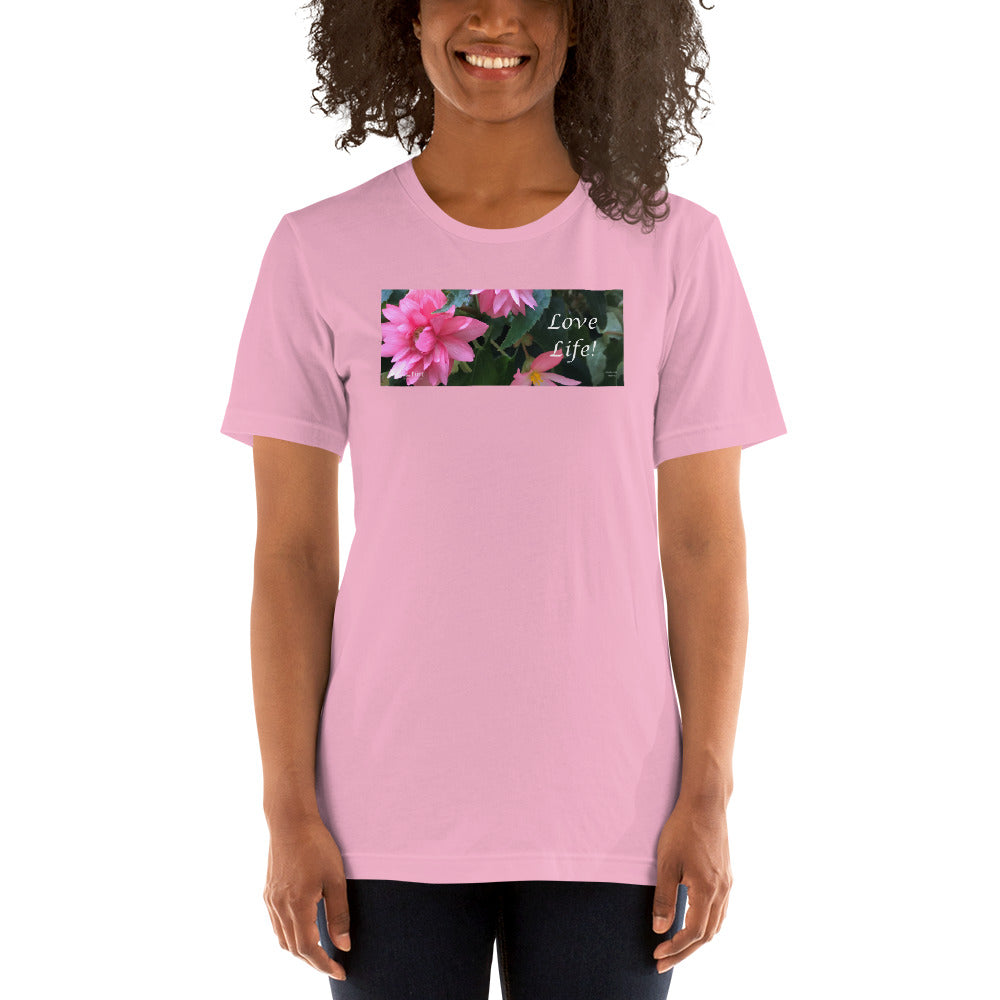 Love Life!  Funky Pink Begonia Short-Sleeve T-Shirt