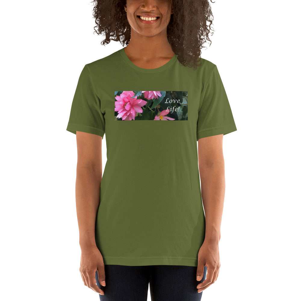 Love Life!  Funky Pink Begonia Short-Sleeve T-Shirt
