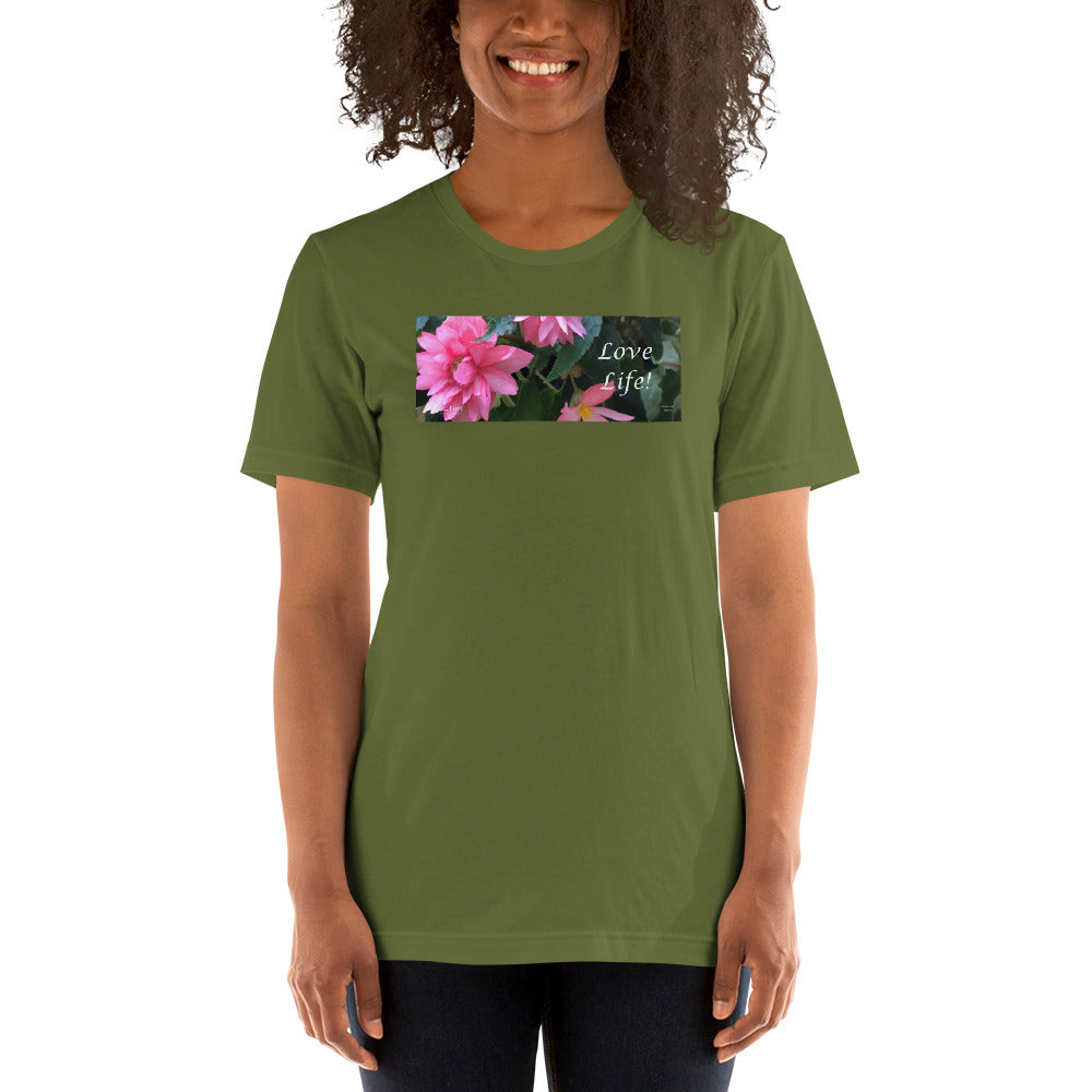 Love Life!  Funky Pink Begonia Short-Sleeve T-Shirt