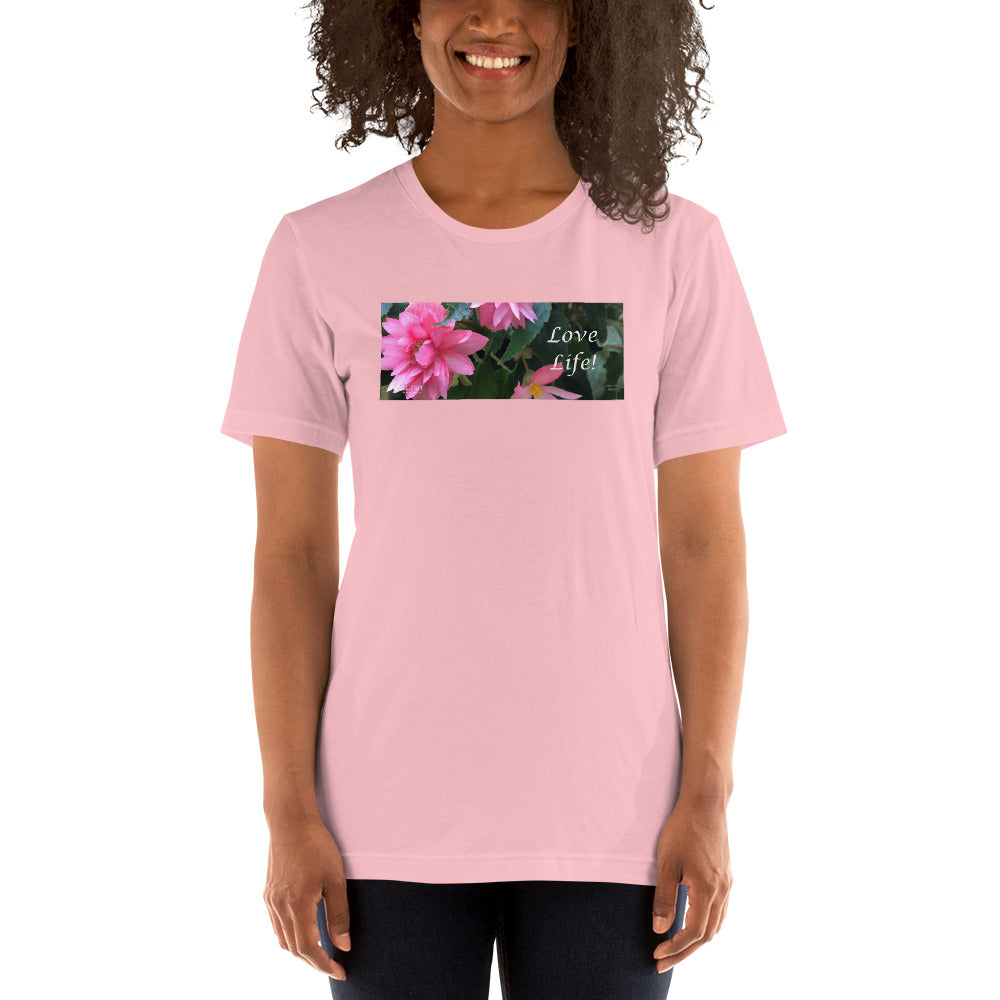 Love Life!  Funky Pink Begonia Short-Sleeve T-Shirt