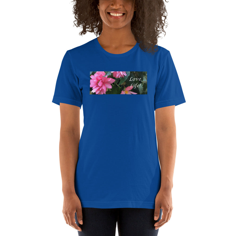 Love Life!  Funky Pink Begonia Short-Sleeve T-Shirt
