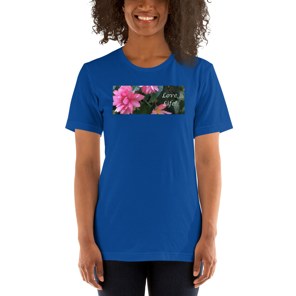 Love Life!  Funky Pink Begonia Short-Sleeve T-Shirt