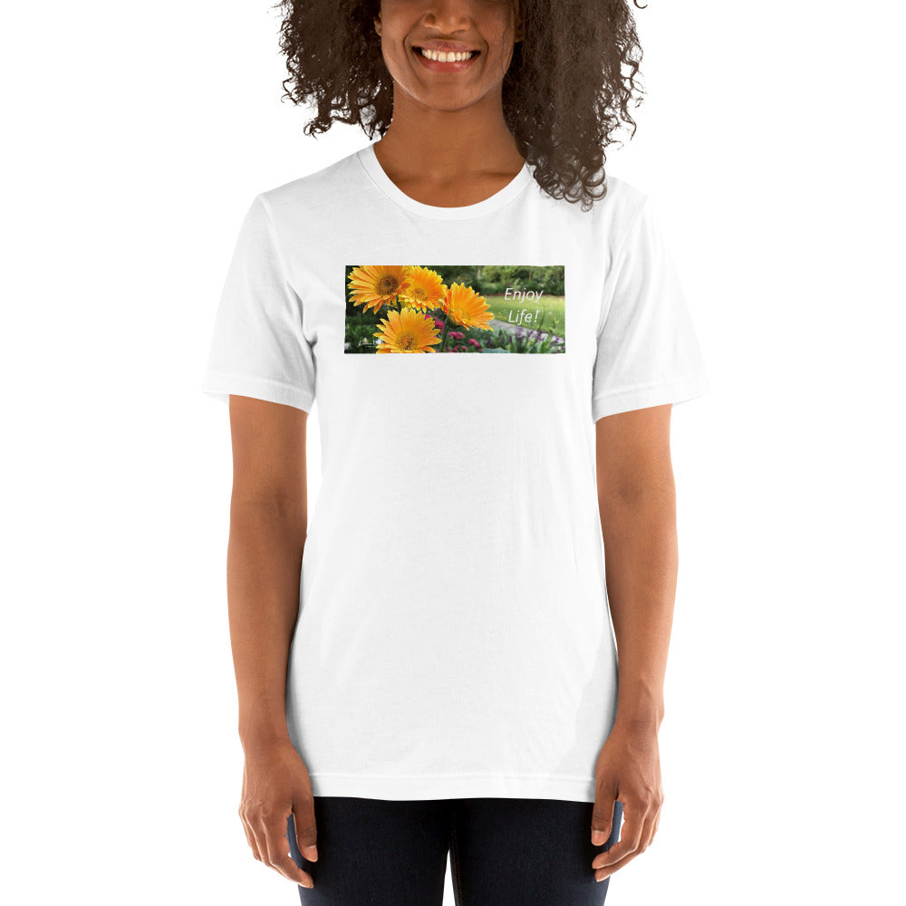Enjoy LIfe-Gerbera Daisies-Short-Sleeve T-Shirt