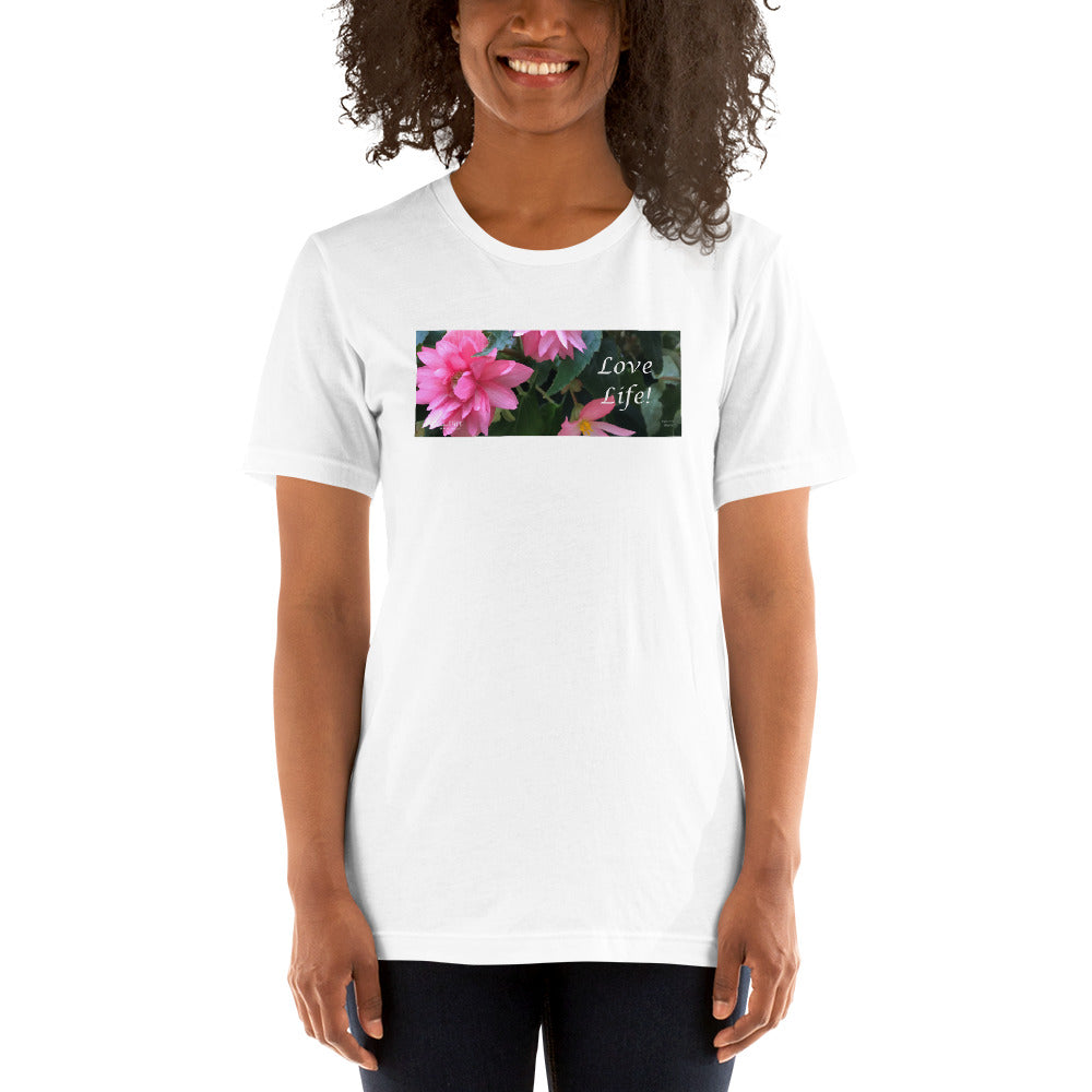 Love Life!  Funky Pink Begonia Short-Sleeve T-Shirt