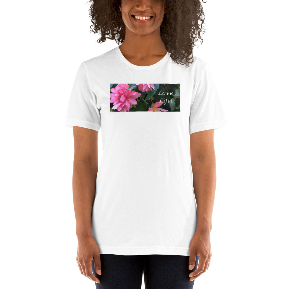 Love Life!  Funky Pink Begonia Short-Sleeve T-Shirt
