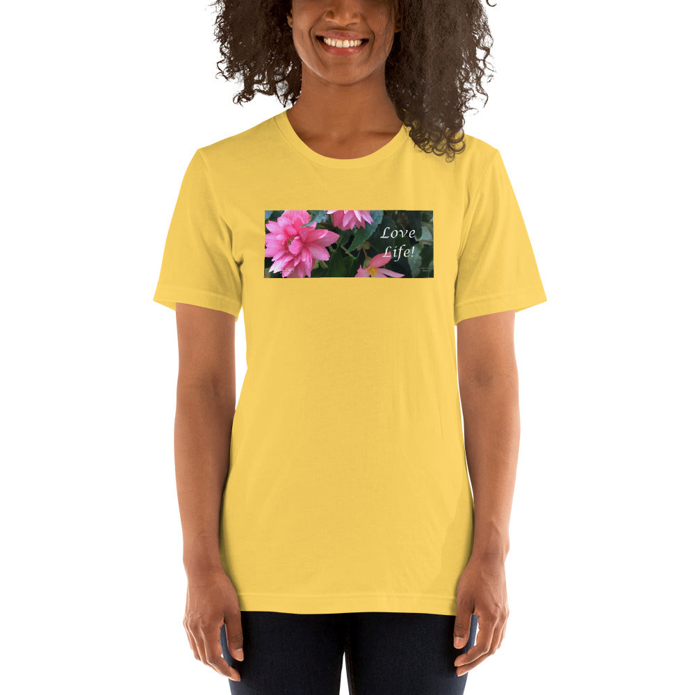 Love Life!  Funky Pink Begonia Short-Sleeve T-Shirt