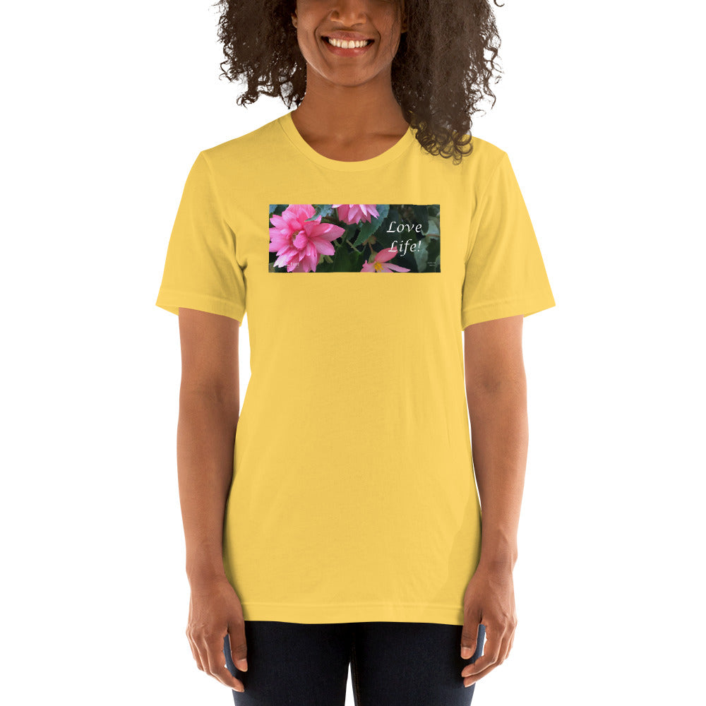 Love Life!  Funky Pink Begonia Short-Sleeve T-Shirt